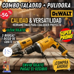 COMPRA 1 Y LLÉVATE OTRO GRATIS - COMBO TALADRO DE 1/2 + PULIDORA